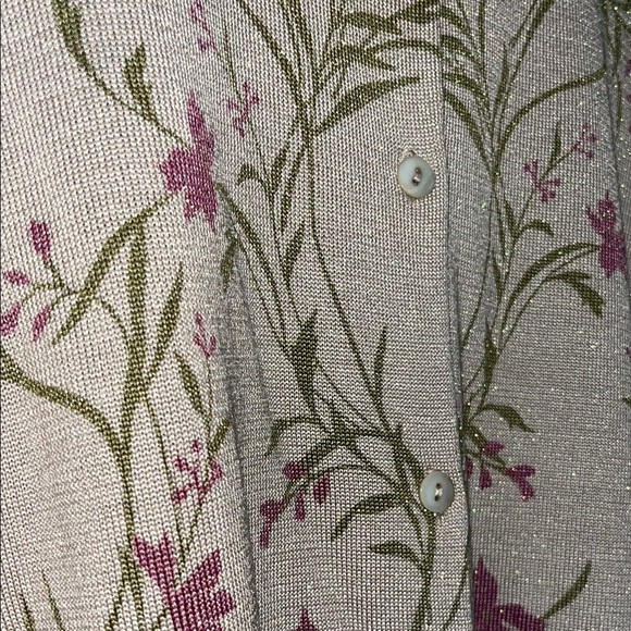 NWT Silk Club Vintage Silk Floral Cardigan - Picture 3 of 8